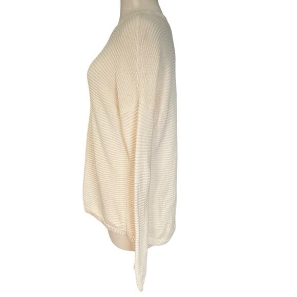Loft Off White Long Sleeve Sweater Tight Knit Size Small 100% Cotton Over Sized - Picture 3 of 12